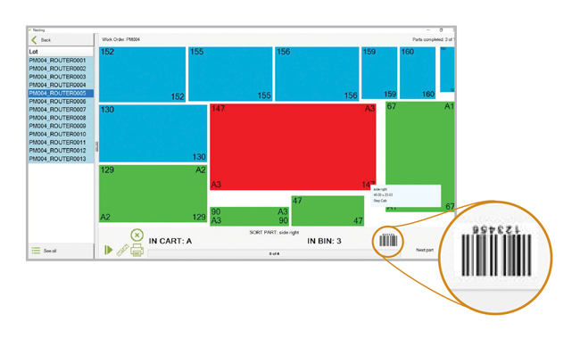 Production Coach Smart Label Screen