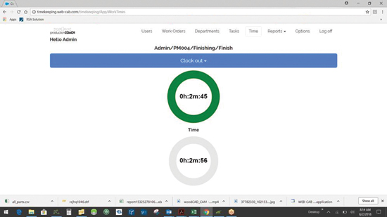 Production Coach Time Keeping Screen