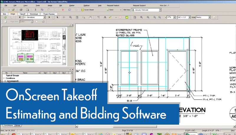 webcast onscreen takeoff estimating bidding software